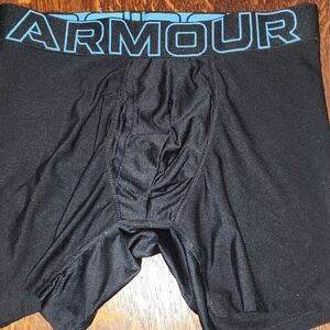 Under Armour Black Boxer Briefs with Blue Logo